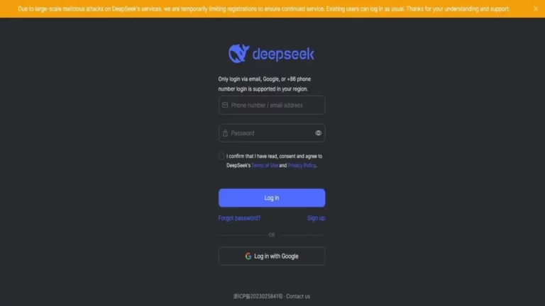 DeepSeek, siber saldırılar nedeniyle yeni kayıtları sınırlama kararı aldı.