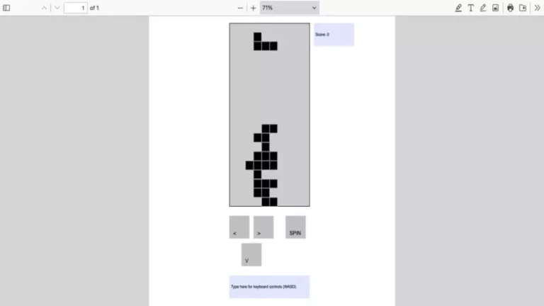 Tetris, 60 KB'lık bir PDF dosyasına evrildi. 